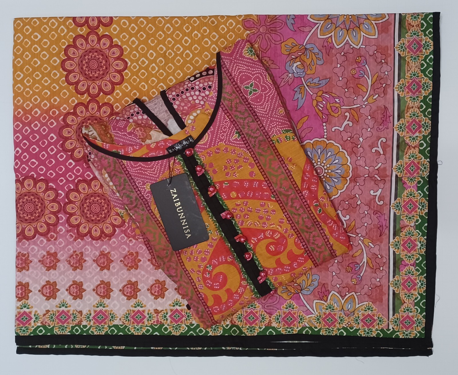 NWT ZAIBUNNISA Sizes S, M, L 2PC KURTI & SHAWL Pakistan Designer Winter KHADDAR