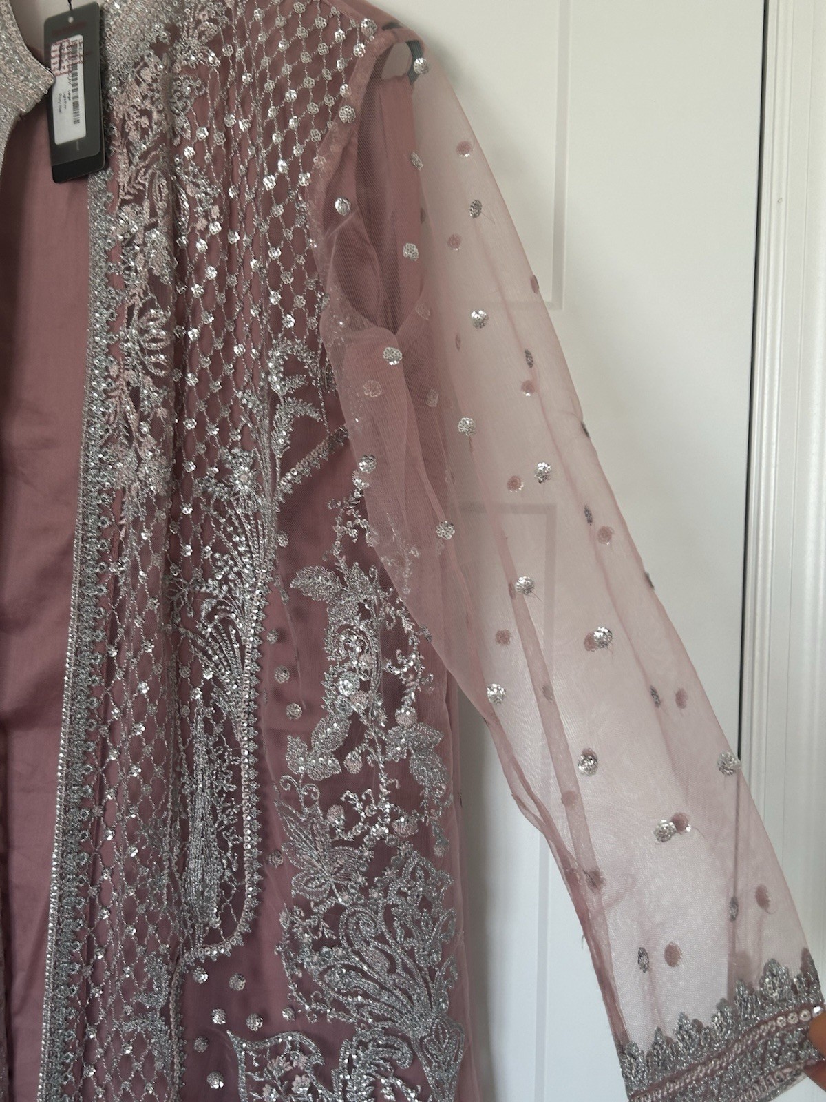 Limelight Gold Salwar Kameez Pink Net Embroidered Women’s Size L