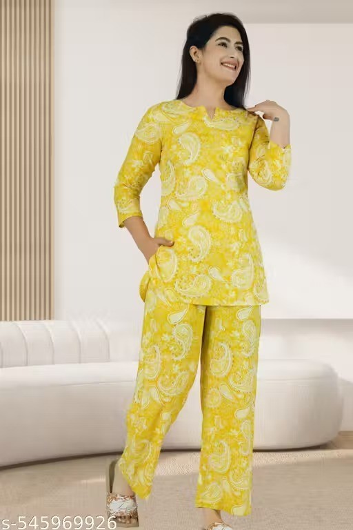 Readymade Rayon Kurta/Kurti Palazzo Set for Women’s Party Festive Outfit Gift