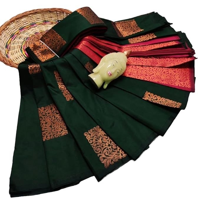 Women’s Kanjivaram Soft Silk Banarasi Sarees With Blouse Piece