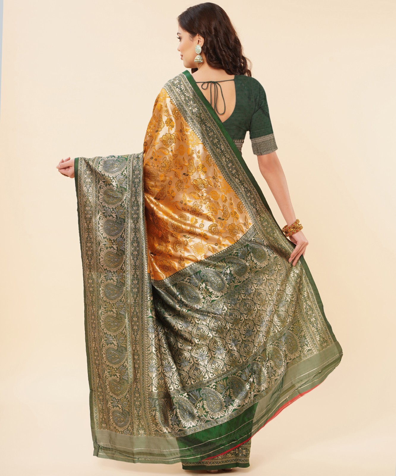 Areca Designer Tissue Jal Keri Silk saree blouses women Saree Cut – 5.5 Meter