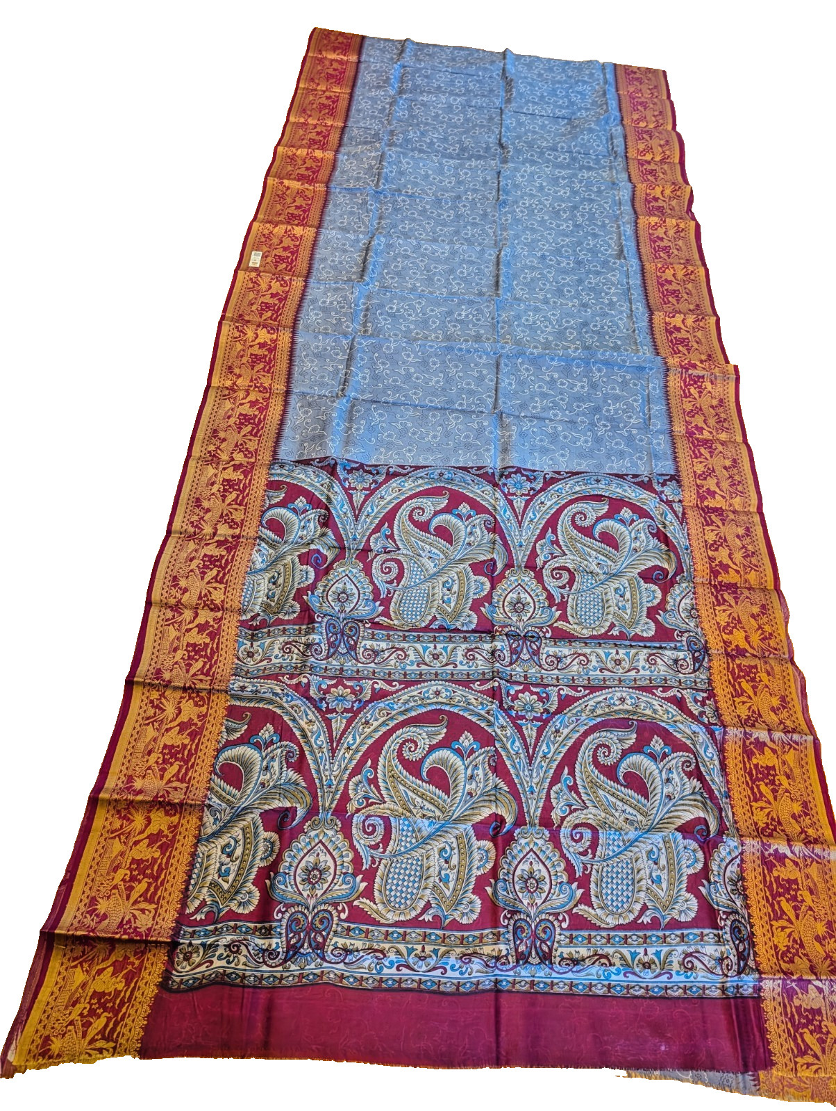 Silk Saree 100% Pure Silk Mark Certified Hand Block Printed Festive Party Wear
