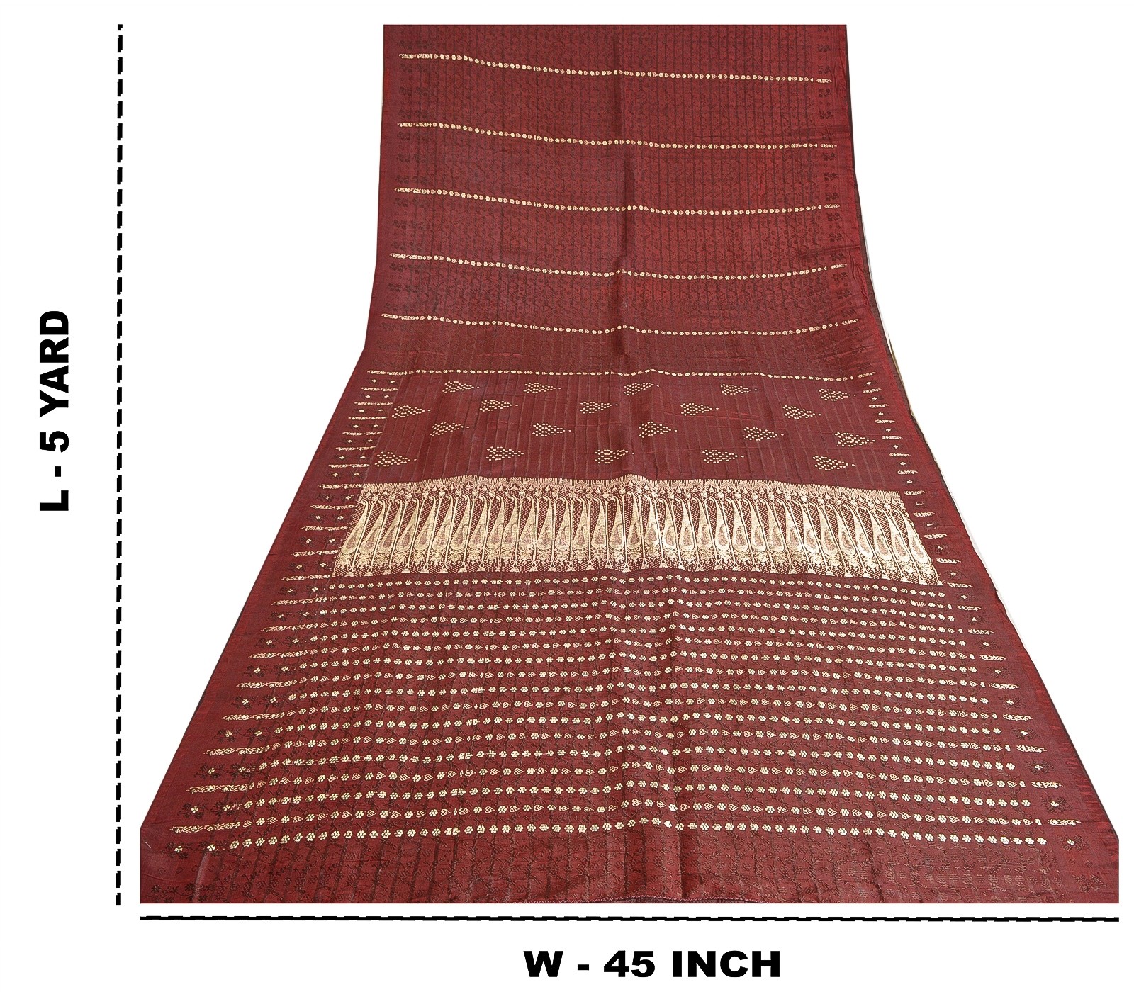 Sanskriti Vintage Brown Pure Satin Sarees Banarasi Brocade Zari Hand-Woven 5+YD