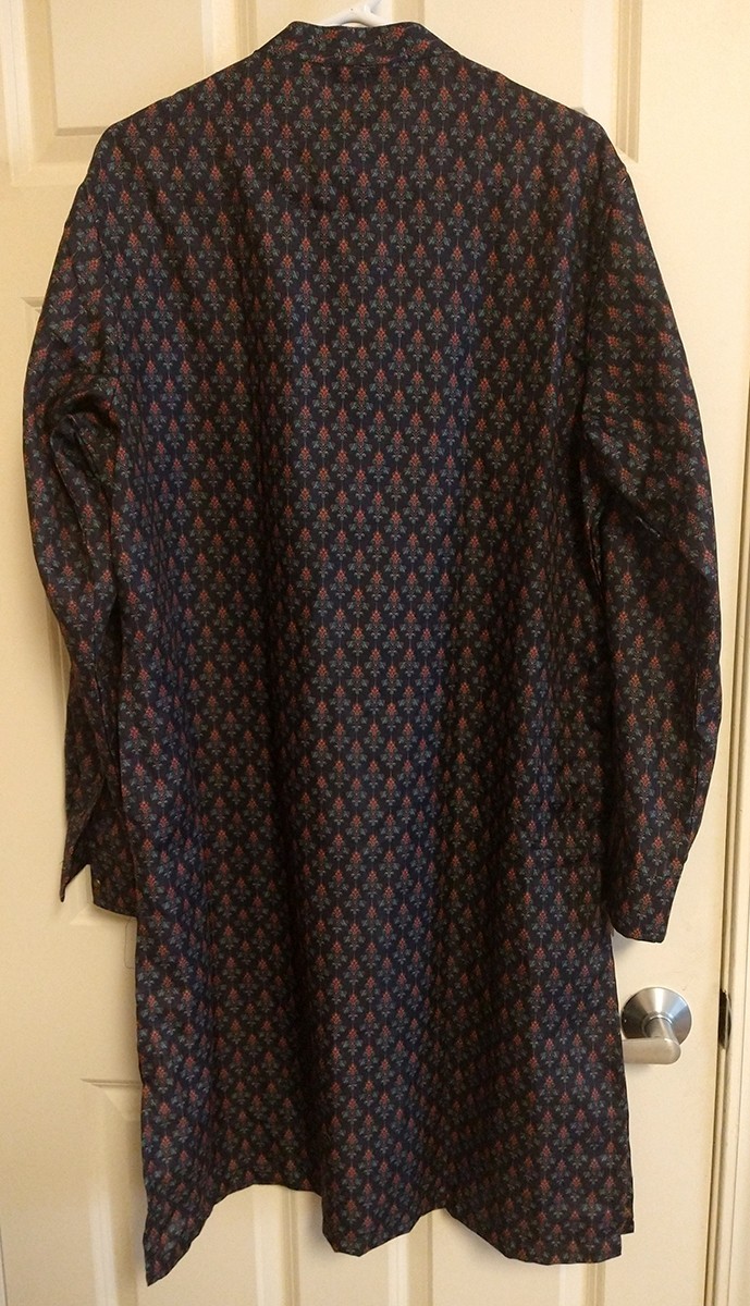 Manyavar Short Fit Kurta Deep Blue Floral NwTs X-LARGE