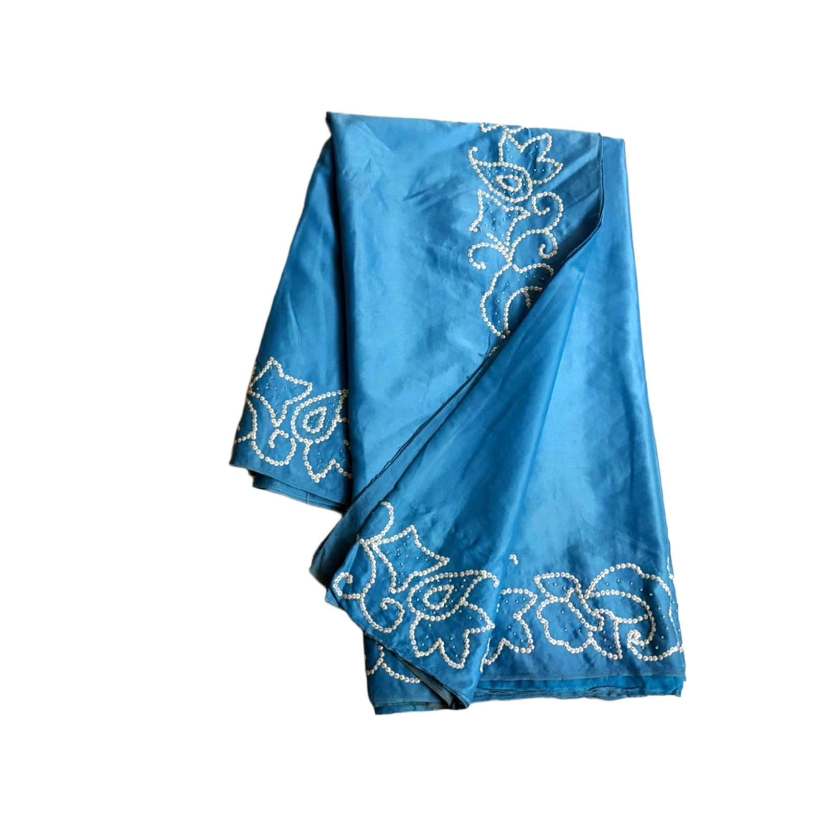 Traditional Saree Women Wrap Embroidered Sewing Fabric Sari Blue Sari Silk Dress