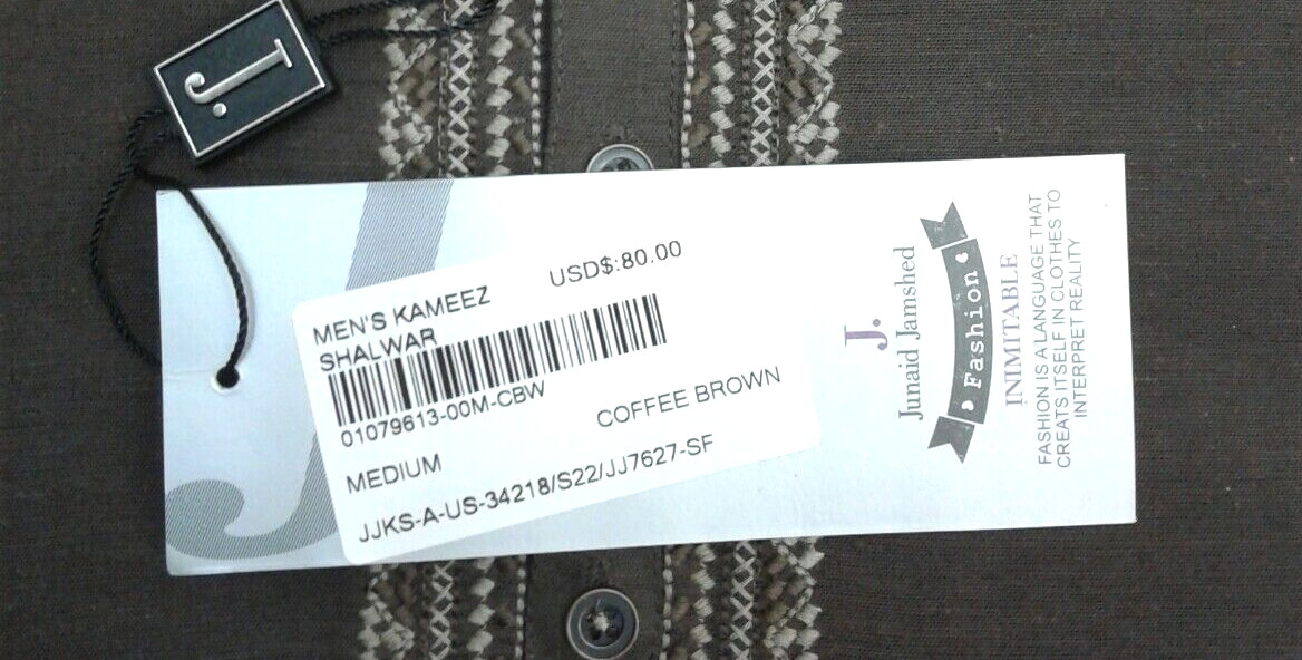 Men’s Kameez Shalwar Medium, Coffee Brown JJKS-A-US-34218/S22/JJ7627-SF
