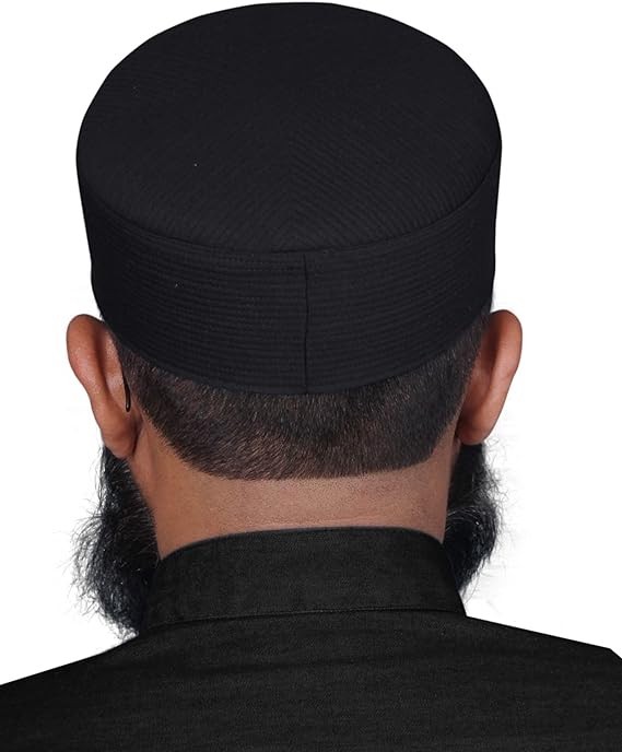Islamic Men’s Sirya Shaam Kufi Hat Skull Cap Prayer Topi for Eid, Ramadan, Daily
