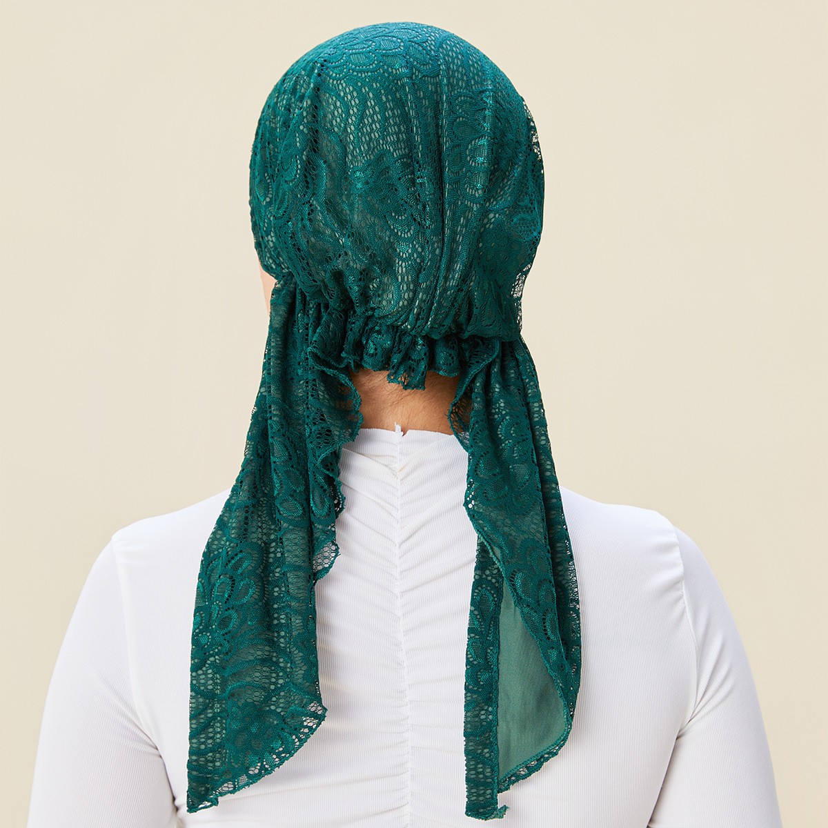 African Women Lace Turban Head Wrap Pre-Tied Hat Bonnet Scarf Elastic Hijab Cap