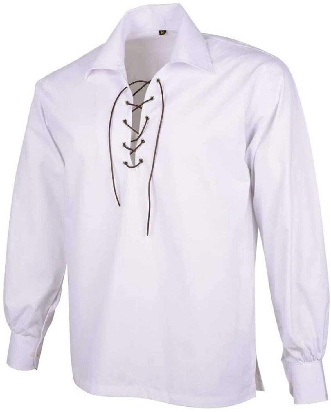 Scottish GHILLIE KILT SHIRT, White Colour Jacobite Jacobean Size S To 5XL