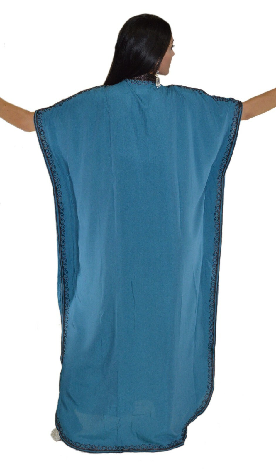 Moroccan Caftan Kaftan Women African Beach Summer Long Dress Blue