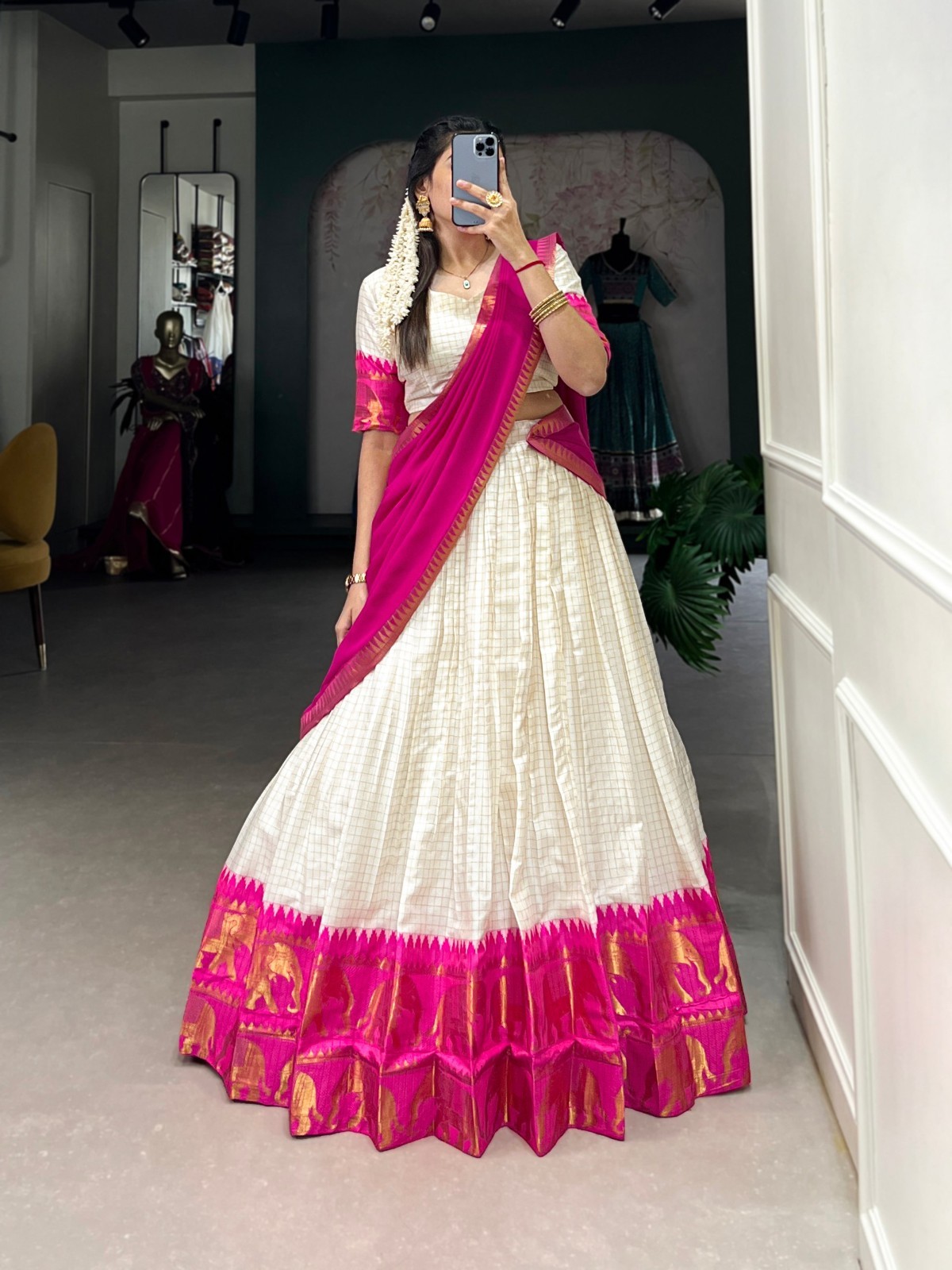 Presenting New Poly Cotton Lehenga Choli With Dupatta For Festival Wear