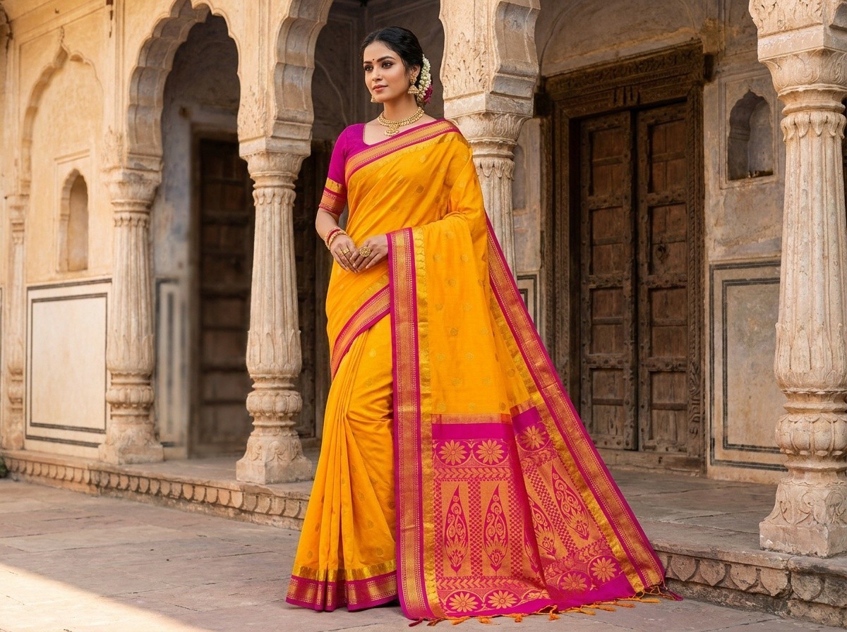 Traditional Handloom Gadwal Silk Saree