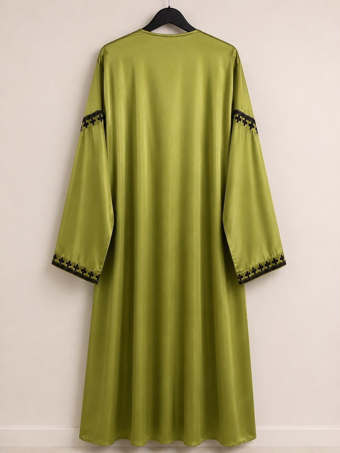 Women’s Ramadan Jalabiya Olive Embroidered Kaftan Abaya XL-2XL Belt