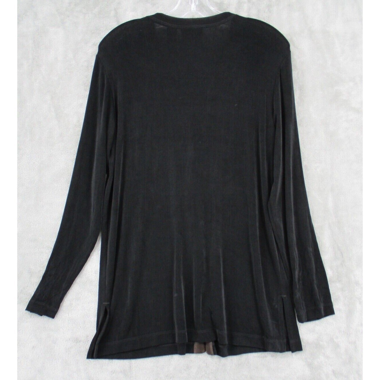 Chicos Blouse 1 US Medium Travelers Slinky Knit Minimalist Travel Topper Stretch