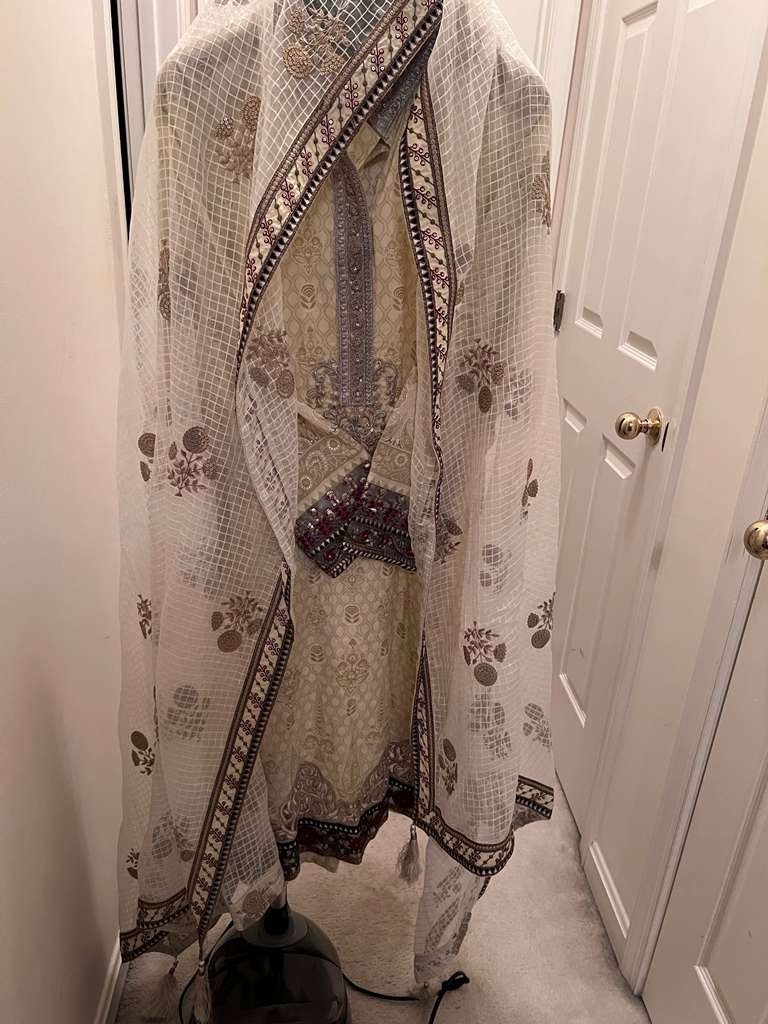 Custom Stitched Maria B Women’s Pakistani Embroidered Salwar Kameez 3-Piece