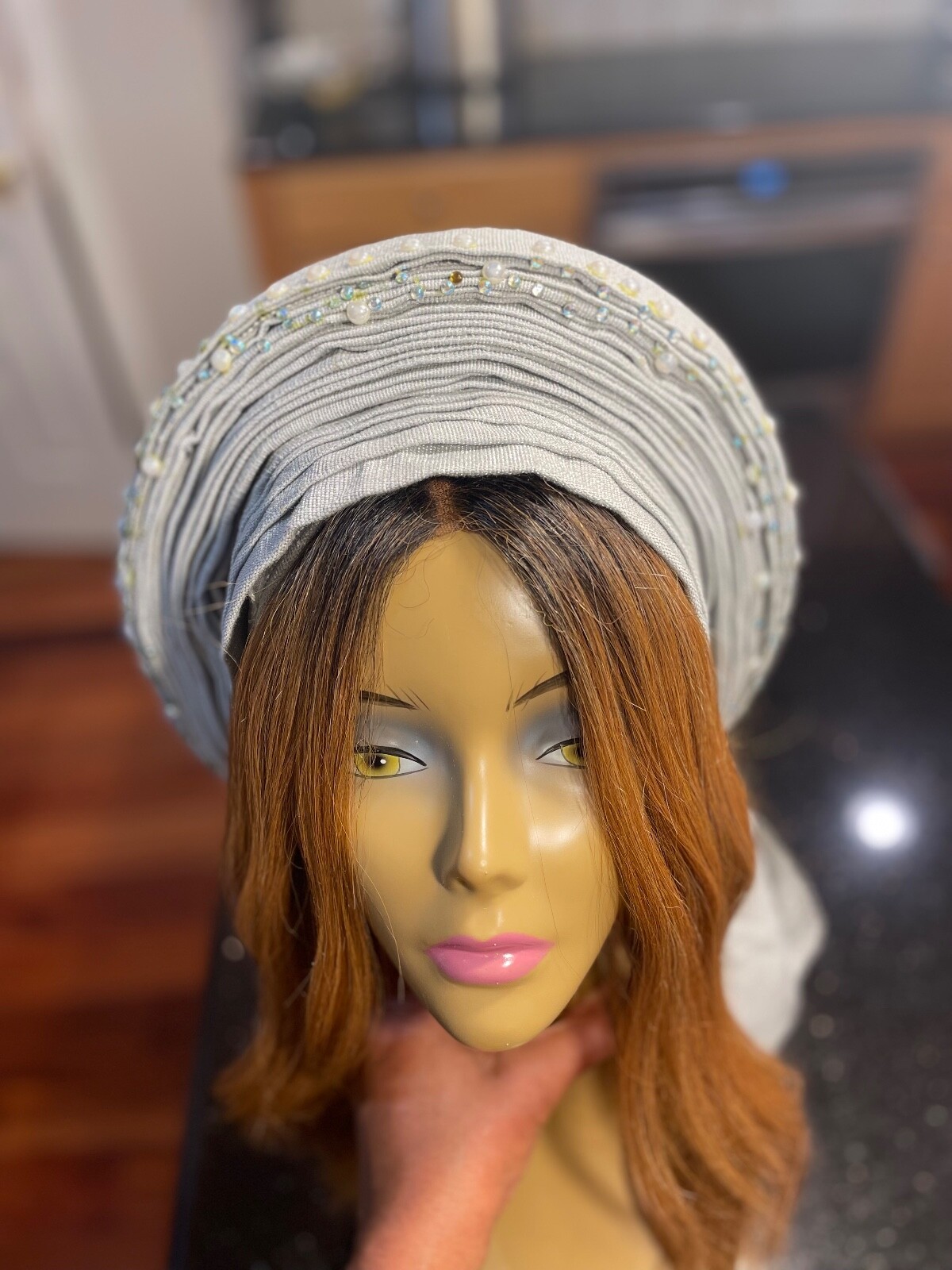 Aso Oke Auto Gele Fabric Headtie Hats Ready To Wear Scarf Turban Cap New Fashion