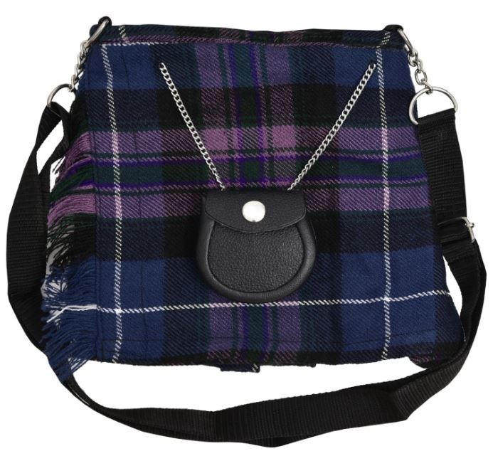 Scottish Tartan Crossbody Purse Sholder Hand Kilt Shape Ladies Purse Sponge Bag