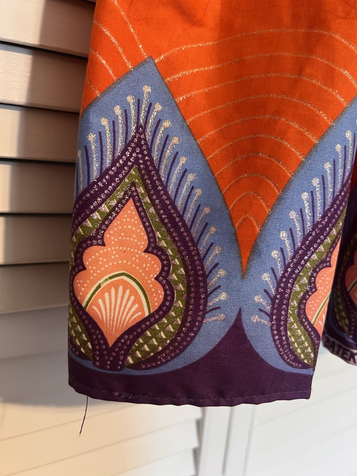 NIGERIAN AFRICAN Kids Girls Dress Size 4T Handmade Aline Sleeveless Orange Blue