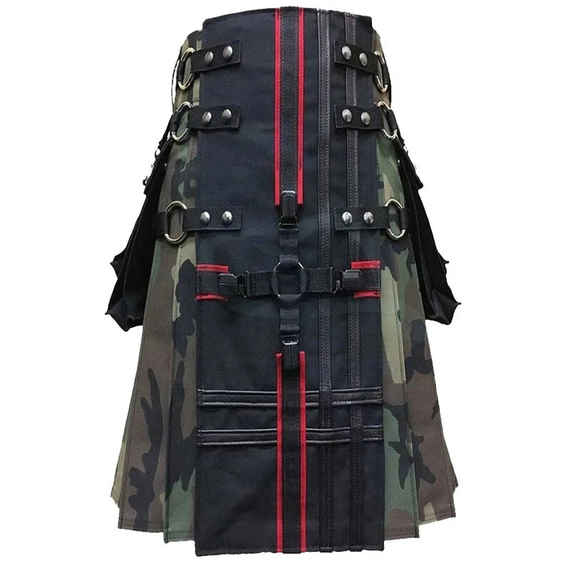 Scottish Handmade Camo Hybrid Utility Kilt for Men Sizes 28″ to 62″