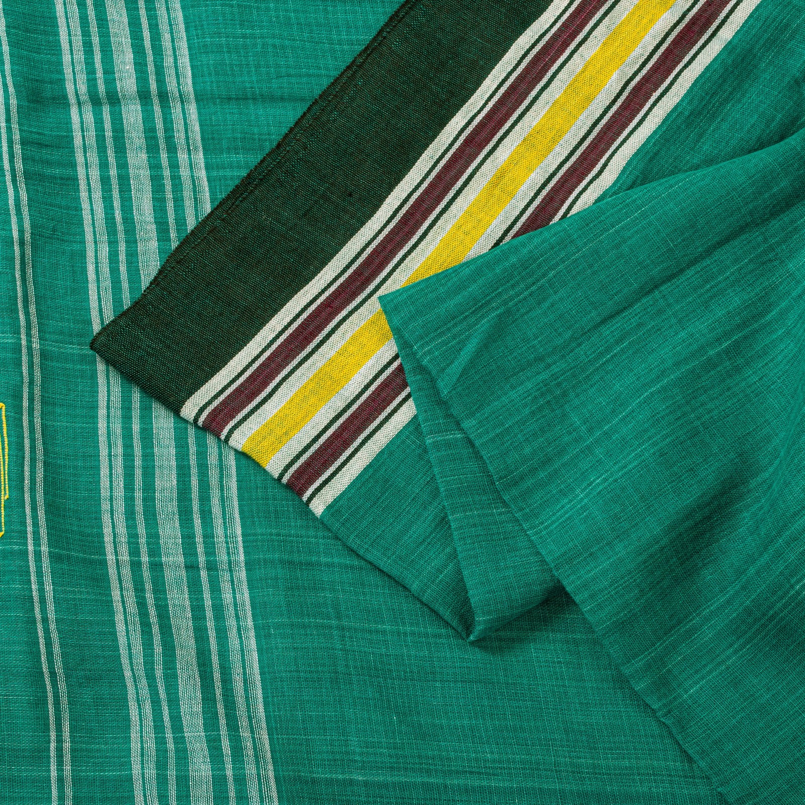 Sanskriti Vintage Blue 100% Pure Cotton Saree Tant Hand Woven Bengali Sari 5.5Yd