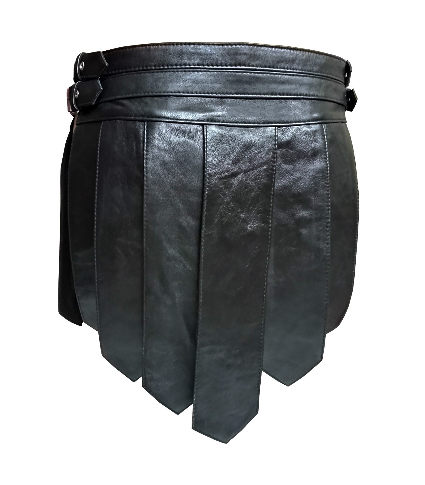 Mens Genuine Leather Gladiator KILT For Men Costumes Scottish Kilts short kilt