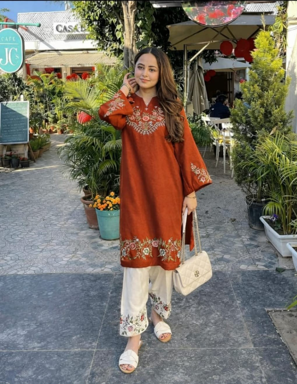 Pakistani Beautiful Cotton Kurta Palazzo Set Indian Women Ethnic Kurti Cord Set