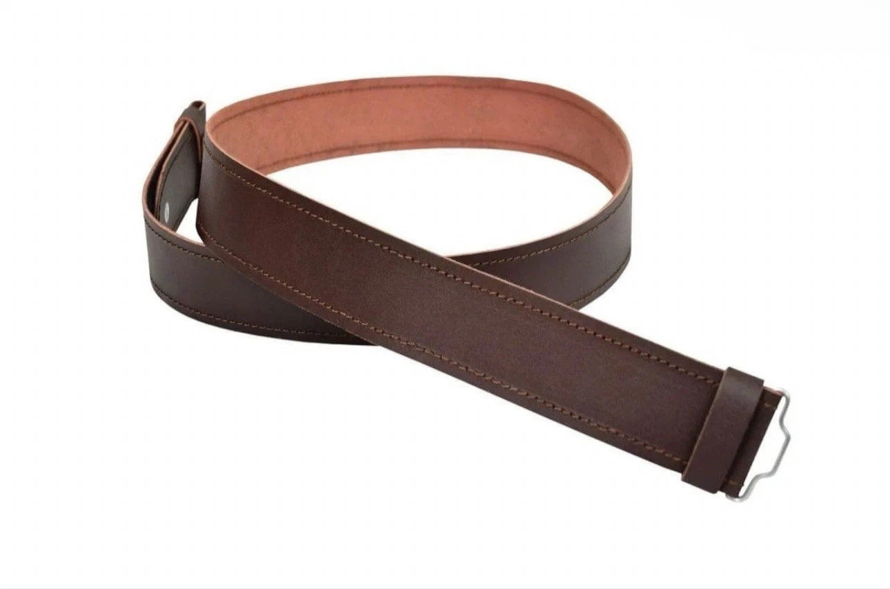 CC Leather Kilt Belt Adjustable size for Kilts Highland Brown Thistle Embosse