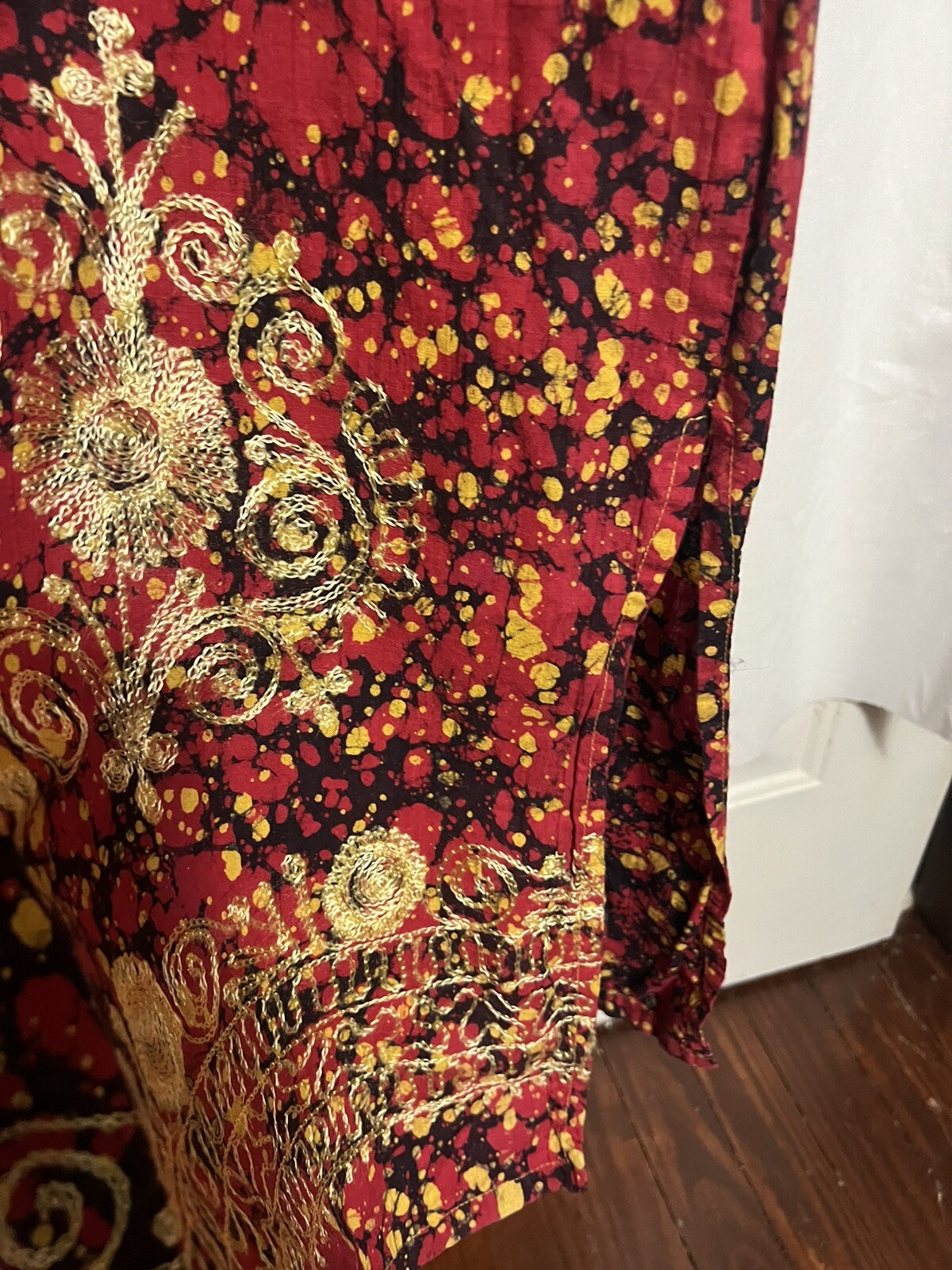 Red Blk Gold Women Kurti Kurta Ethnic Sz Small Embroidered Tunic Dress Indian