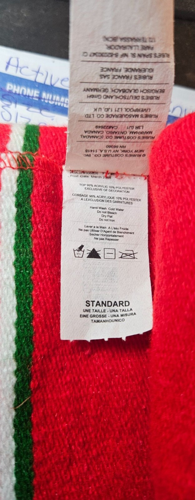 Mexican Red Poncho Tribal Serape One Size Rubies Red Blue Green