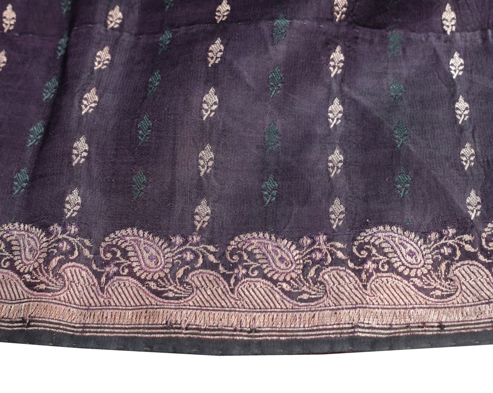 Sushila Vintage Heavy Saree Pure Satin Silk Banarasi Brocade Woven Sari Fabric