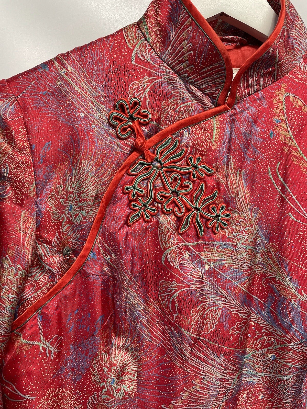 Peony Vintage Cardigan Asian Kimono Jacket 1950s Shanghai China Quilted S/M