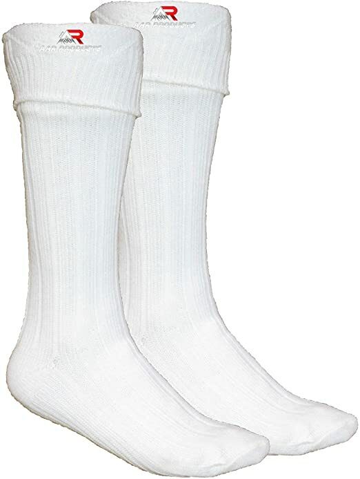 Scottish Irish White Kilt Hose Socks Men Size Medium Sporrans Flashes New AAR