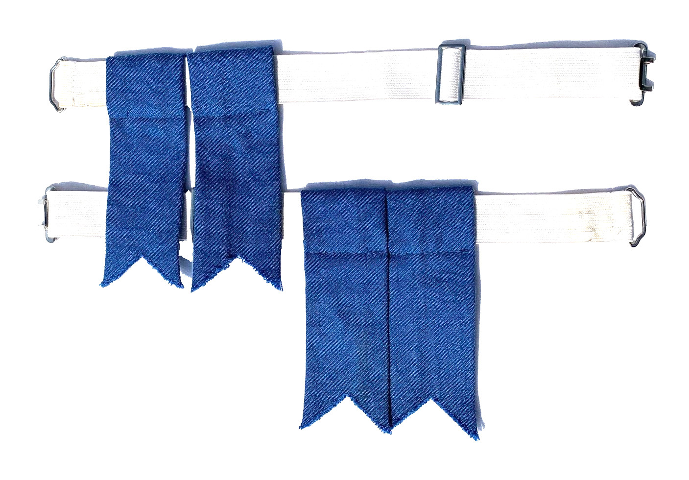 Kilt Hose (Socks) Blue Flashes with Adjustible Elastic Garter