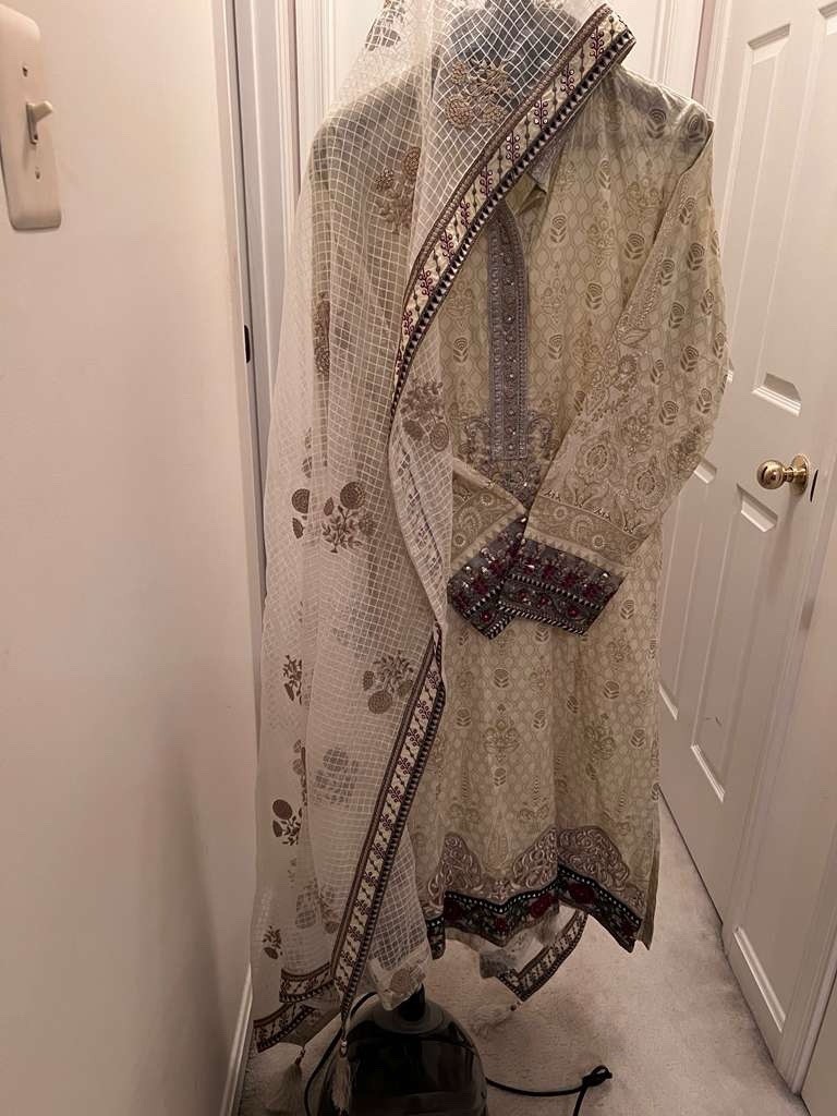 Custom Stitched Maria B Women’s Pakistani Embroidered Salwar Kameez 3-Piece
