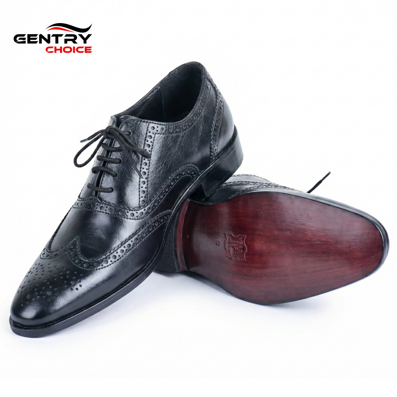 Scottish Highland Brogues Black Leather Oxford Kilt Shoes Formal Piper Wear
