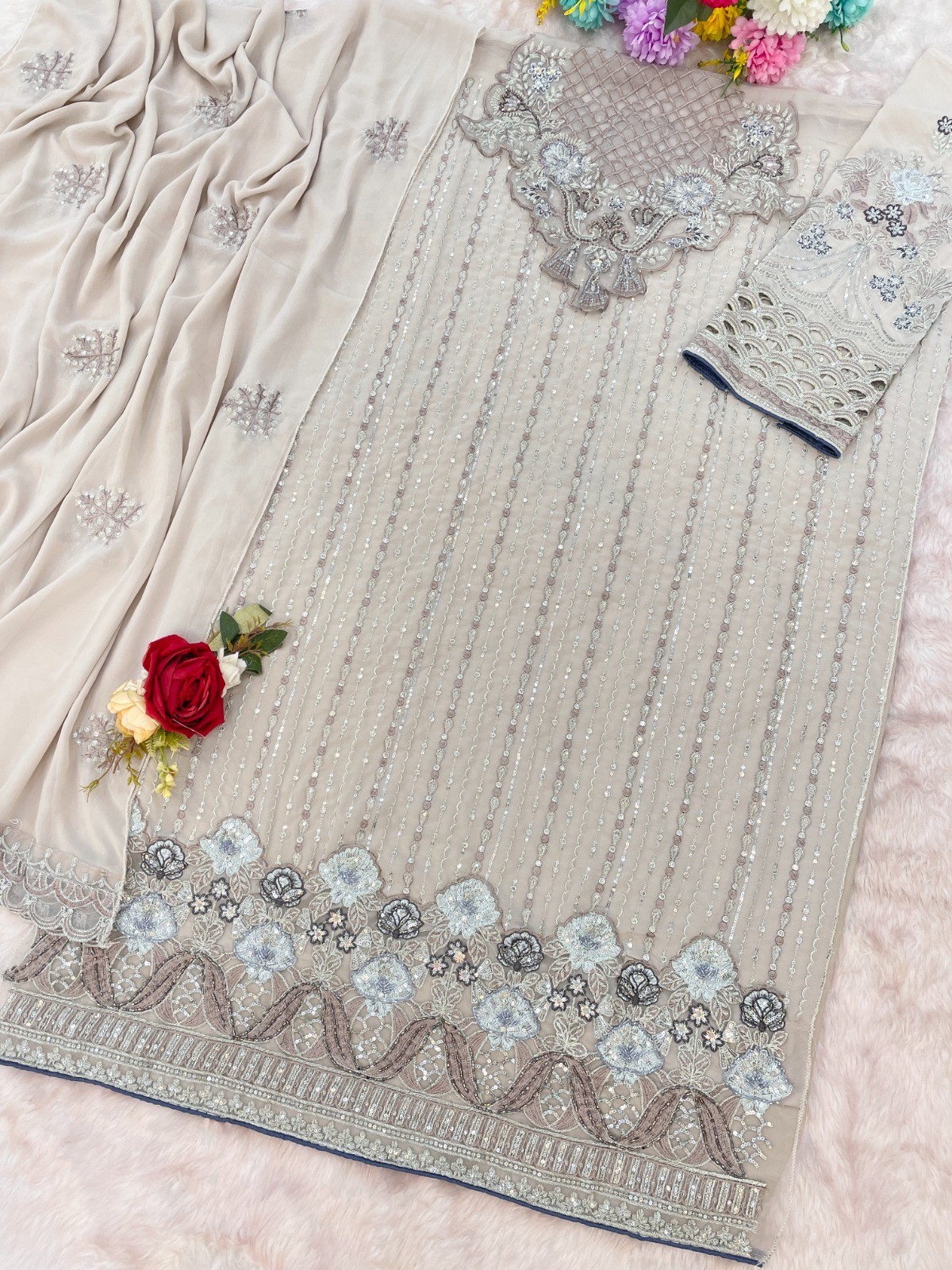 Women Pakistani Designer Salwar Kameez Dupatta Palazzo Indian Kurta Kurti Gown