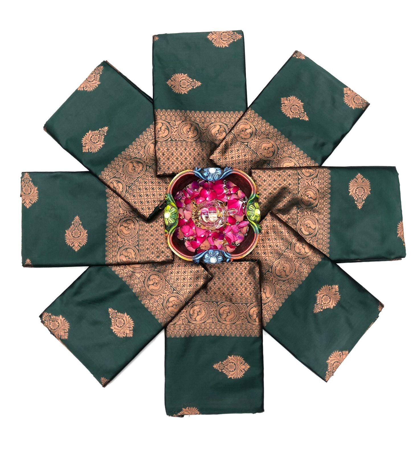 Designer Sari Soft Lichi Silk Jari Bridal Saree Blouse South Indian Party Wear