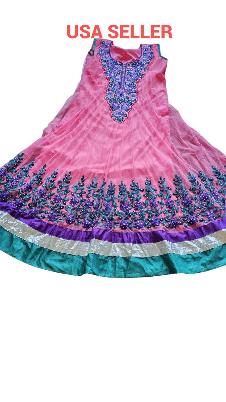 CLEARANCE Bollywood Anarkali Style Soft Net Kurta Indian Diwali Wedding AN3