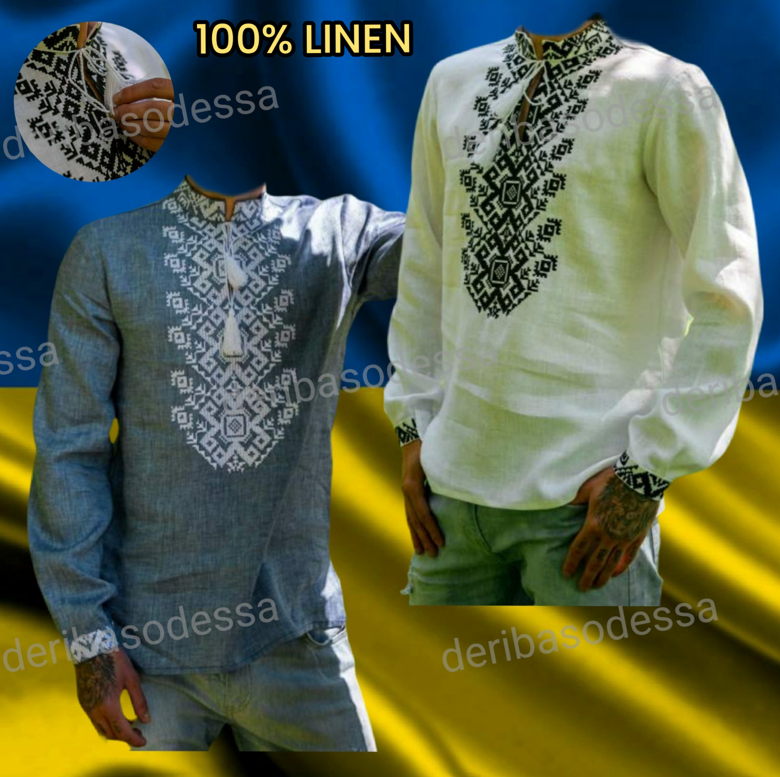 M L XL 2XL 3XL 4XL traditional Ukrainian embroidered shirt Vyshyvanka Linen100%
