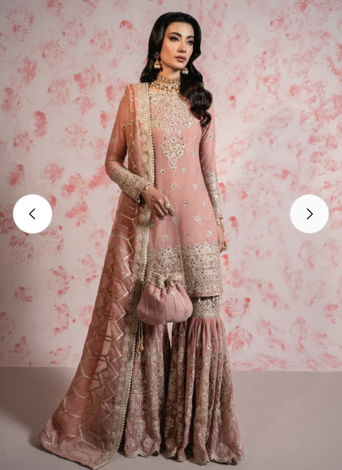 pakistani Branded Gharara Suit formal/ partywear size 19”Chest Small to Med