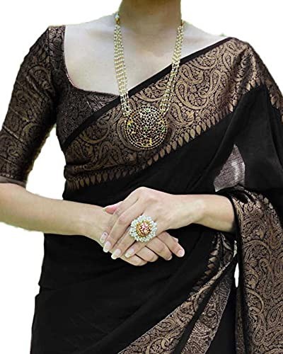 Woven Trendy Kanjivaram Soft Lichi Silk Saree With Blouse Piece
