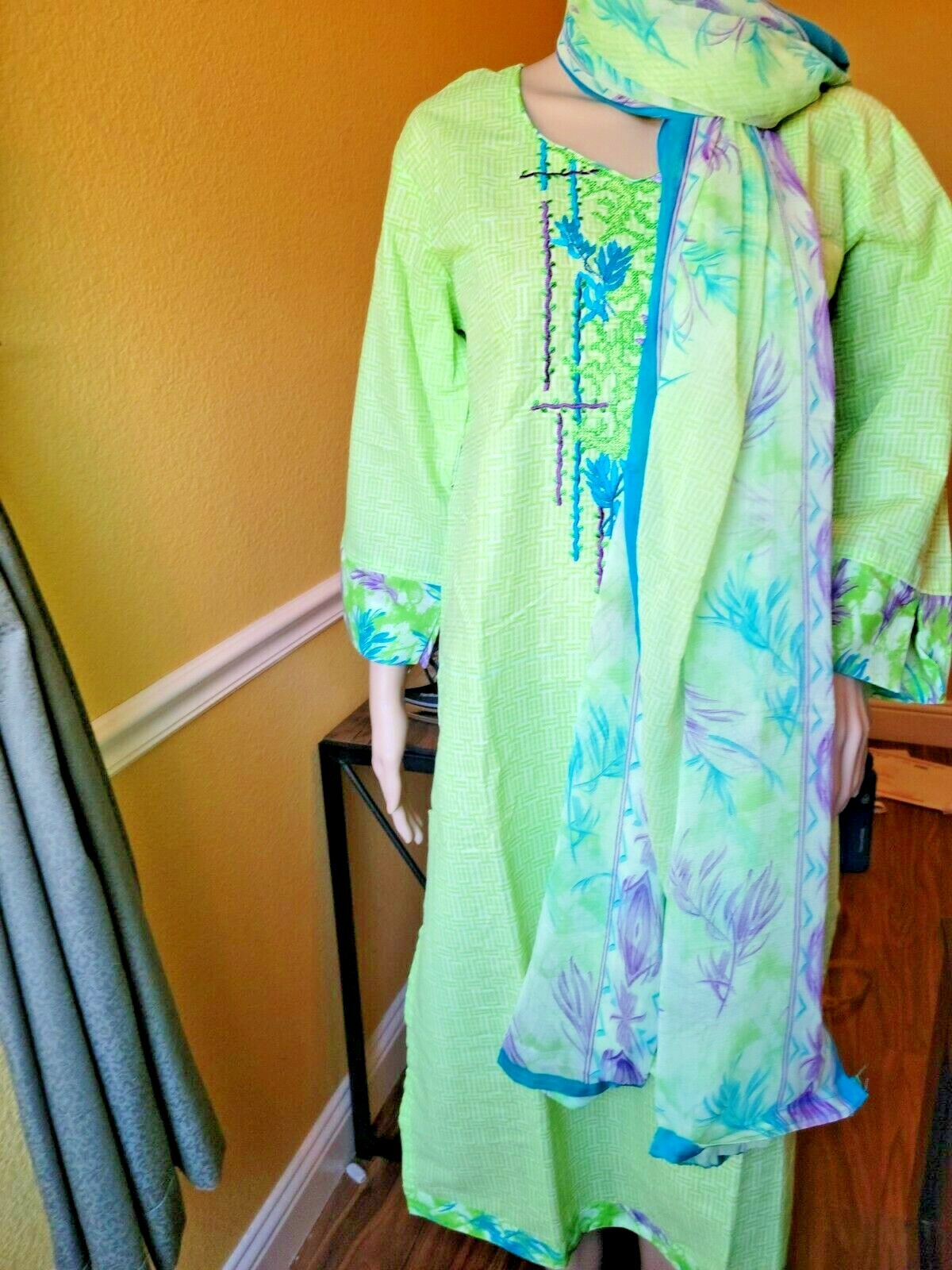 Ready Made Cotton palazzo Salwar Kameez With beautiful embroidery size 44 inch