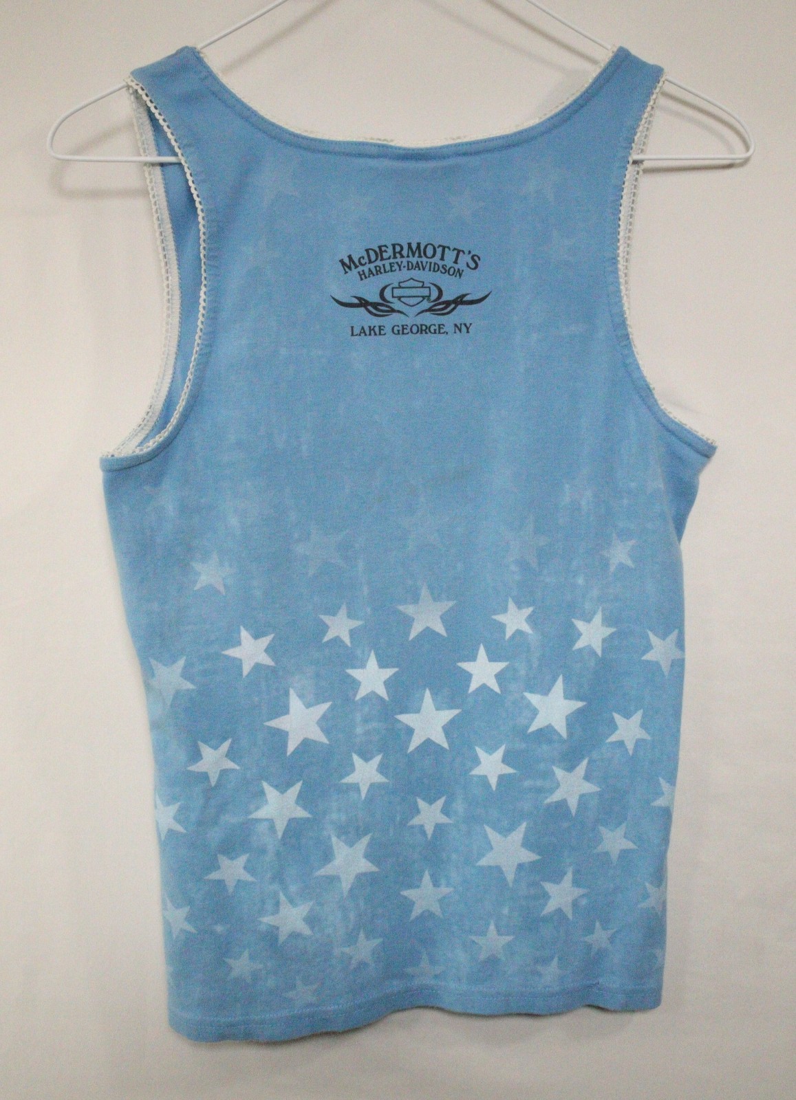 Harley-Davidson Women’s L Tank Top Stars Stripes Eagle Wings Rhinestones T0354