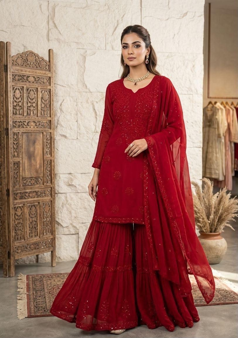 WEDDING SHARARA PALAZZO SALWAR SUIT PLAZZO KURTI SHALWAR KAMEEZ PAKISTANI INDIAN