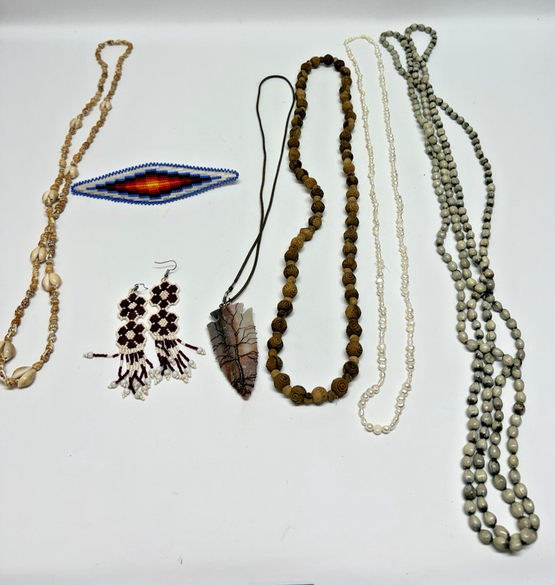 Native American Style Jewelry Lot Beaded Necklaces Earrings Boho Mixed”