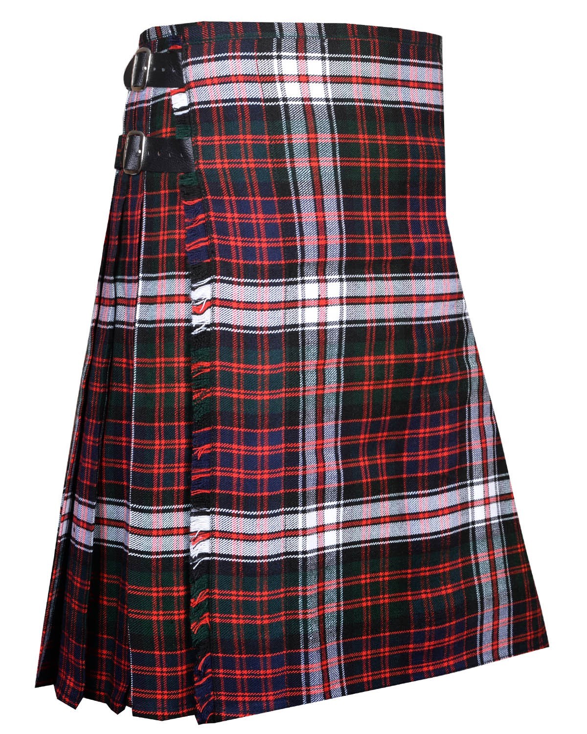 Men’s MacDonald Dress Tartan Kilt 8 Yard 16oz Scottish Leather Custom Size