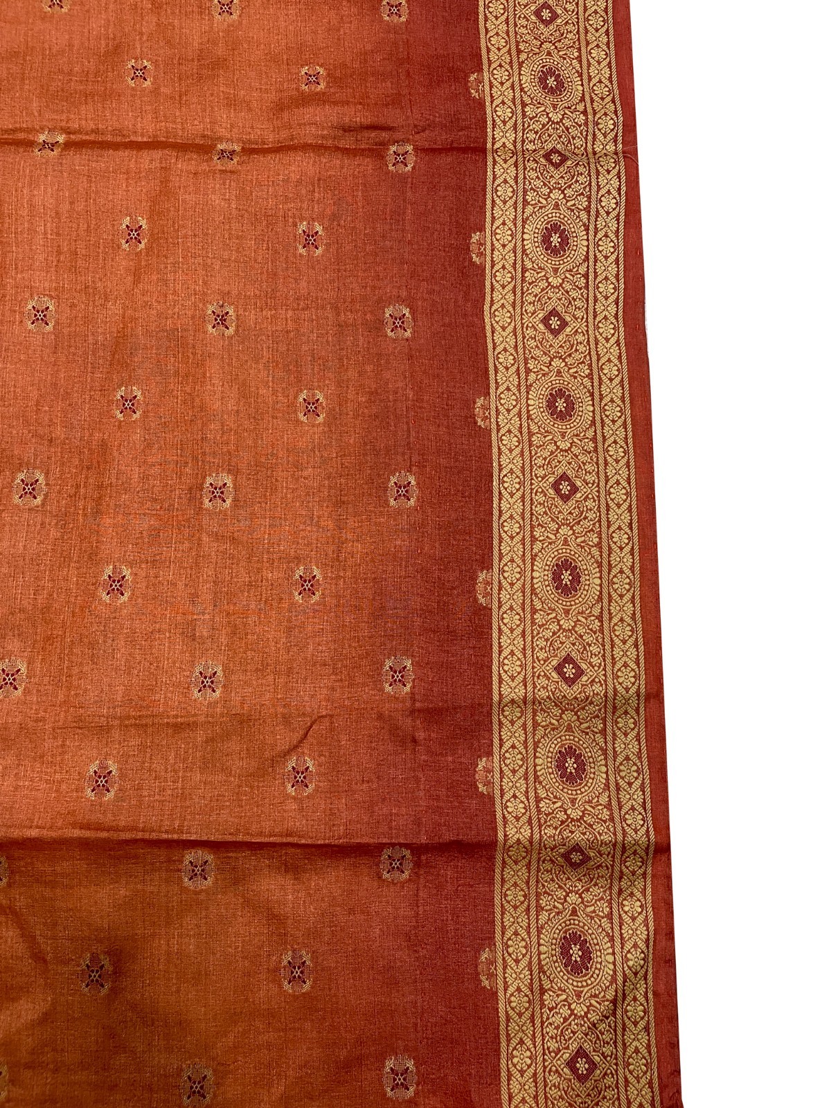 Vintage Tussar Silk Saree, Upcycled Printed Tussah Silk DIY Fabric TS1087
