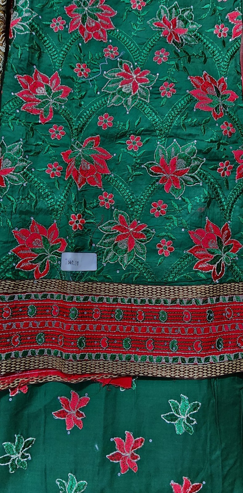3 Peice Cotton Blend Unstitched open fabric Salwar Kameez dupatta suit Set