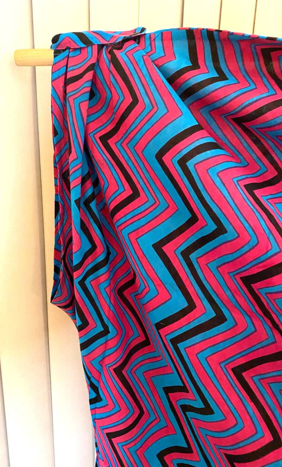 Kaftan Cotton Blue Pink Black Chevron Women Men Unisex New Light Weight Long