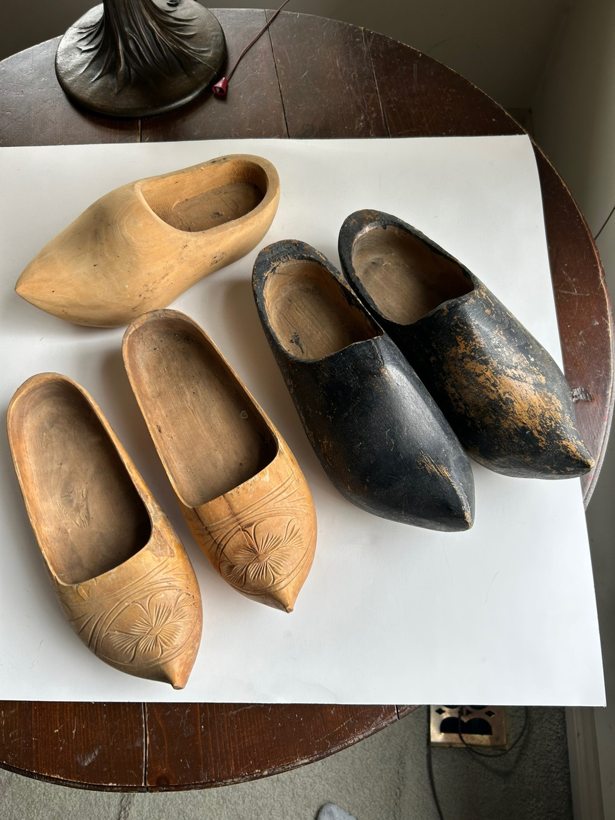 Lot Of 2 Pairs +1 Shoe Wooden Holland Dutch Asian ? Old & Authentic